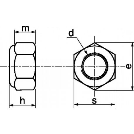 Porca autoblocante (C.8 zincado) - DIN 985 - ISO 7042
