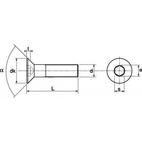 Parafuso cabeça chata aço zincado 10,9 - DIN 7991 - ISO 10642